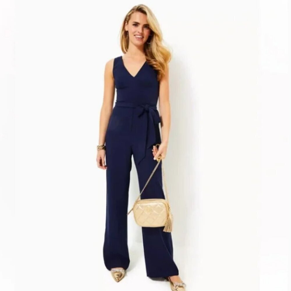 Lilly Pulitzer Jannah jumpsuit true navy sizes 10 & 12 NWT